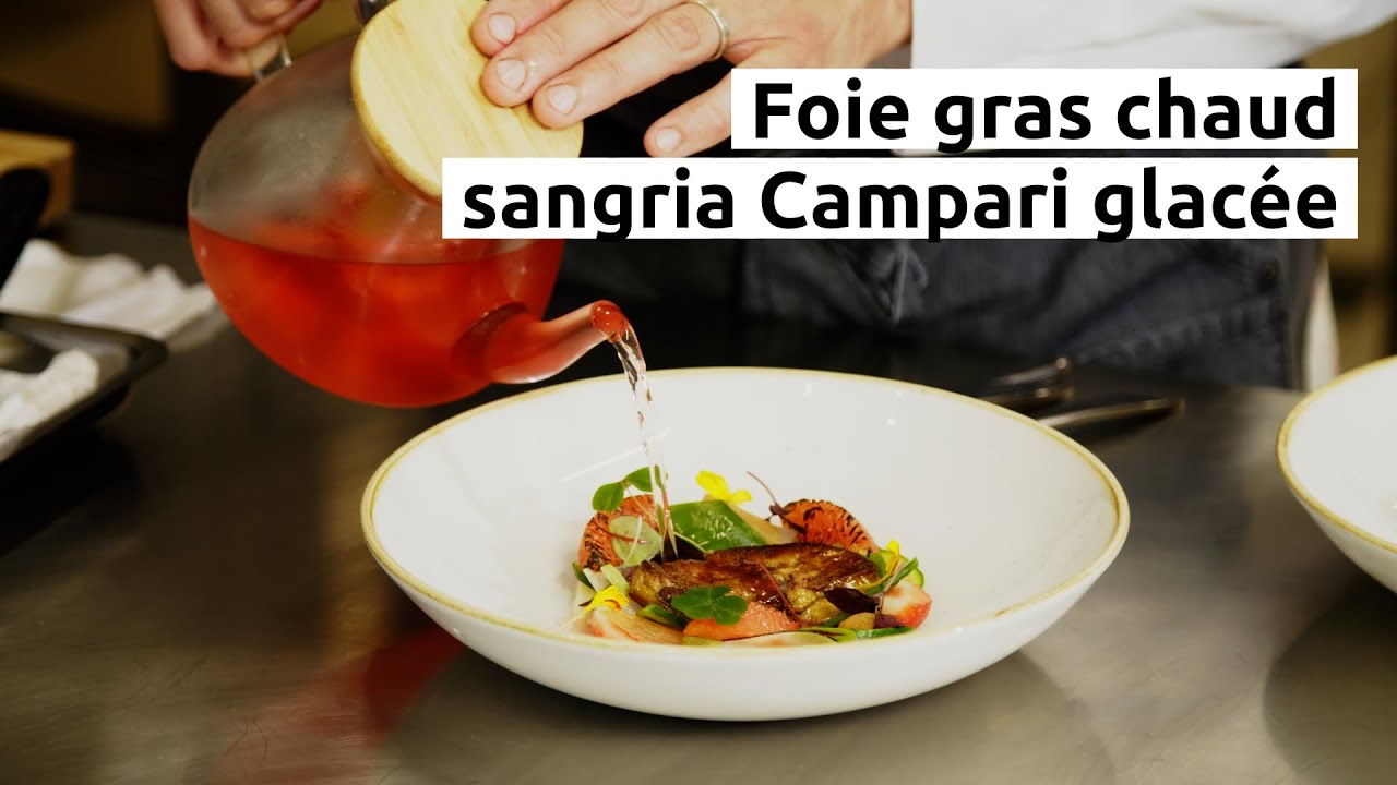 Foie gras chaud, sangria Campari glacée