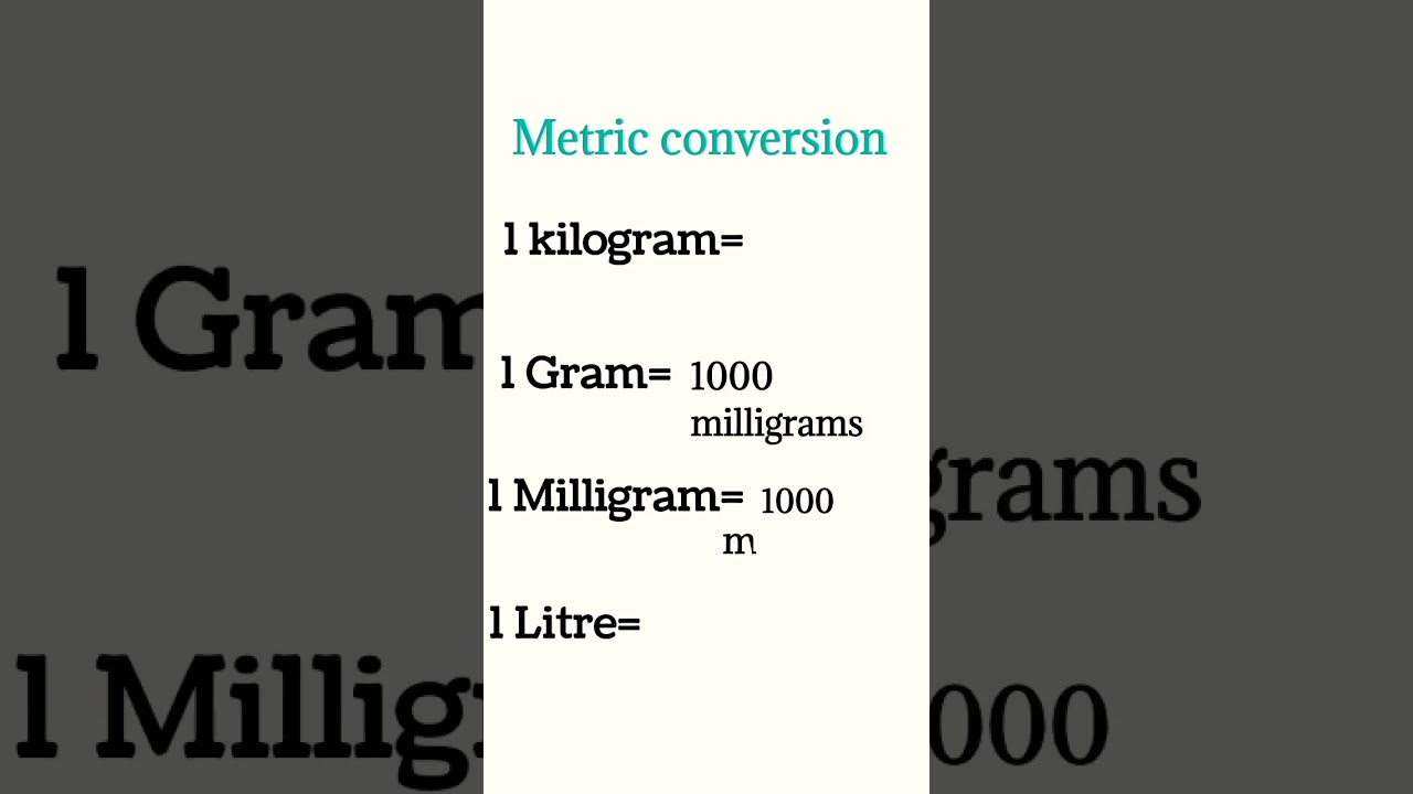 Metric conversion#shorts#youtubeshorts#kg#mg