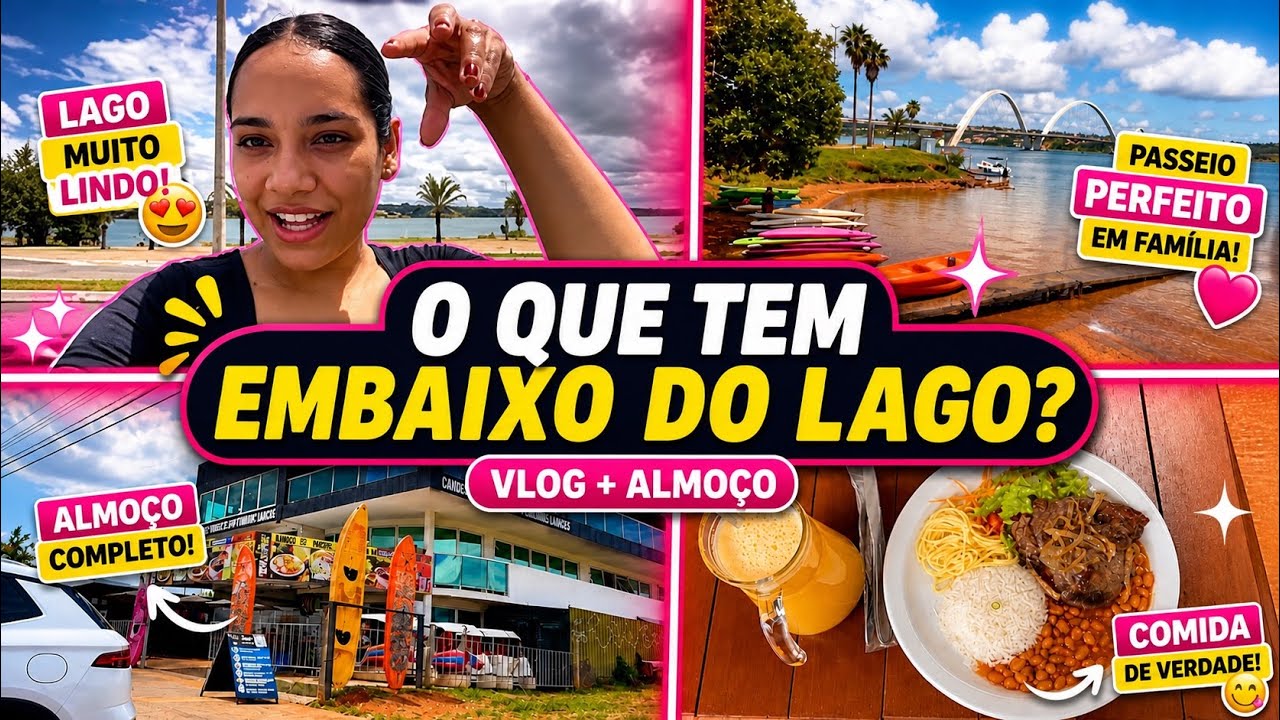 ALMOÇANDO NA BEIRA DO LAGO PARANOÁ E PONTE JK EM BRASÍLIA! MOSTRANDO VALORES E UM POUCO DA HISTORIA!