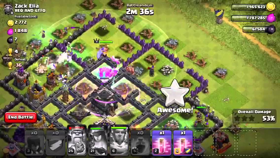 Clash of Clans ATTACK - TH9 20 Witch Zack Elia