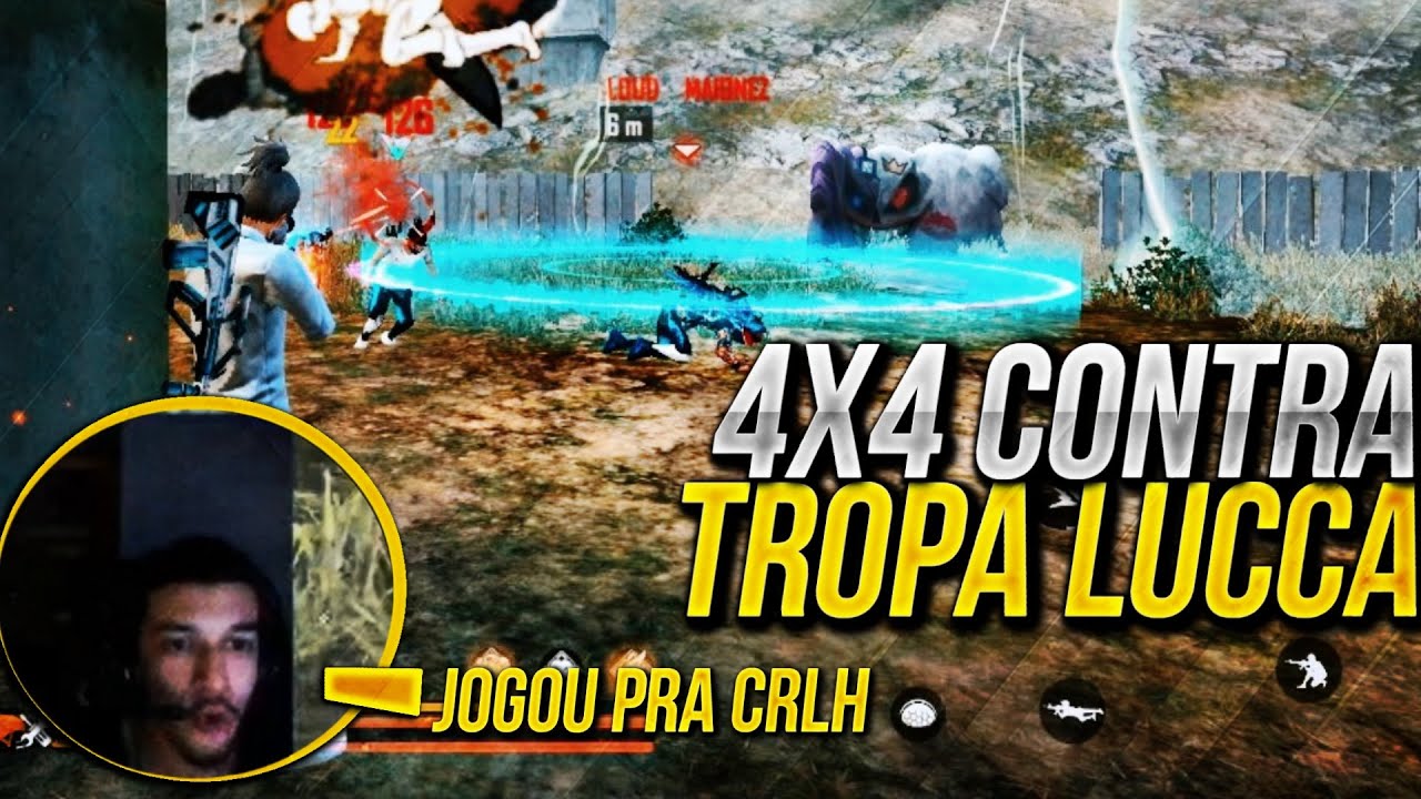 JOGUEI 4X4 CONTRA TROPA LUCCA ! HIGHLIGHTS FREE FIRE + UNS CAMPZIN 💚