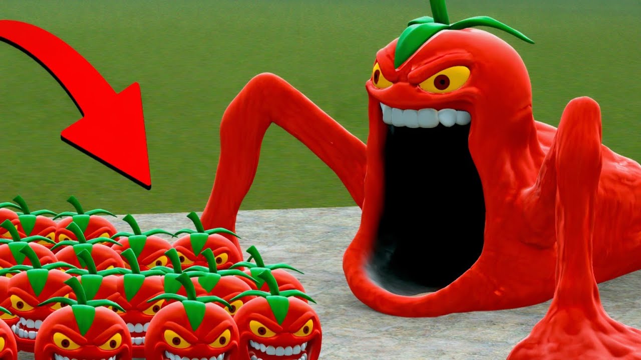 PSYCHO TOMATO EATS SMALL TOMATOES 😱 | Garry’s Mod