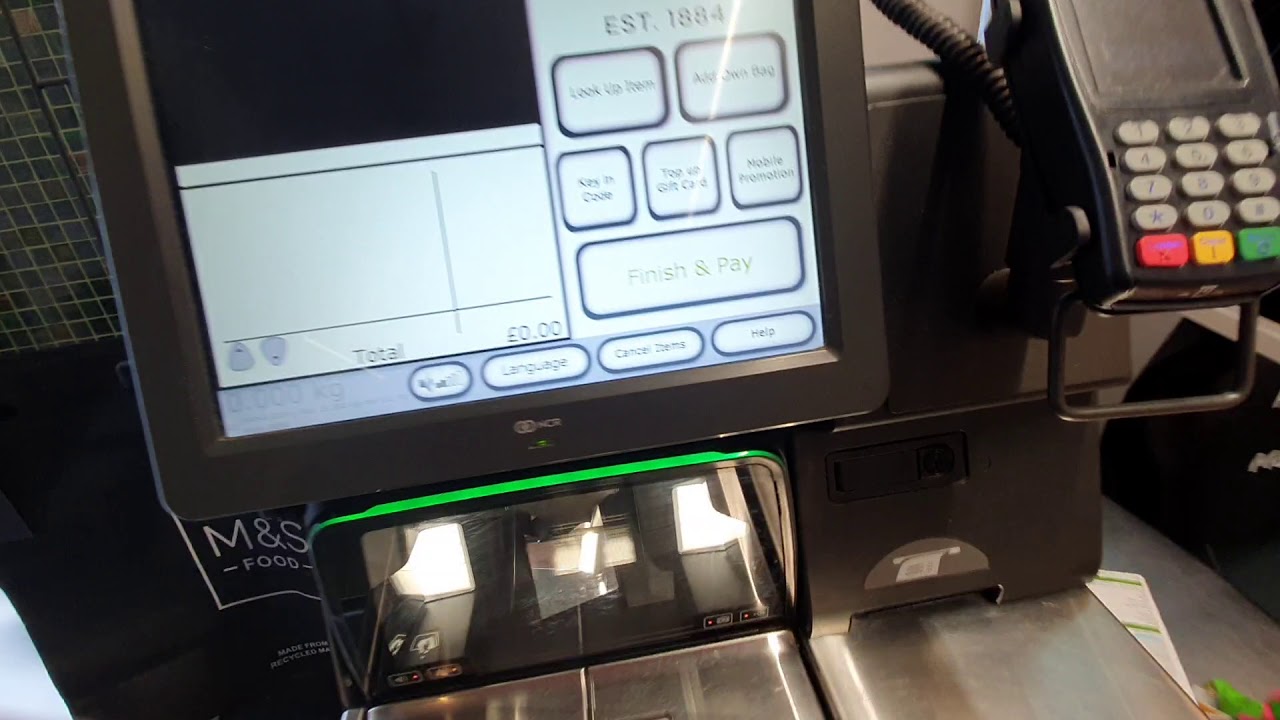 NCR Self Checkout Machine @ M&S Simply Food - Twickenham - West London