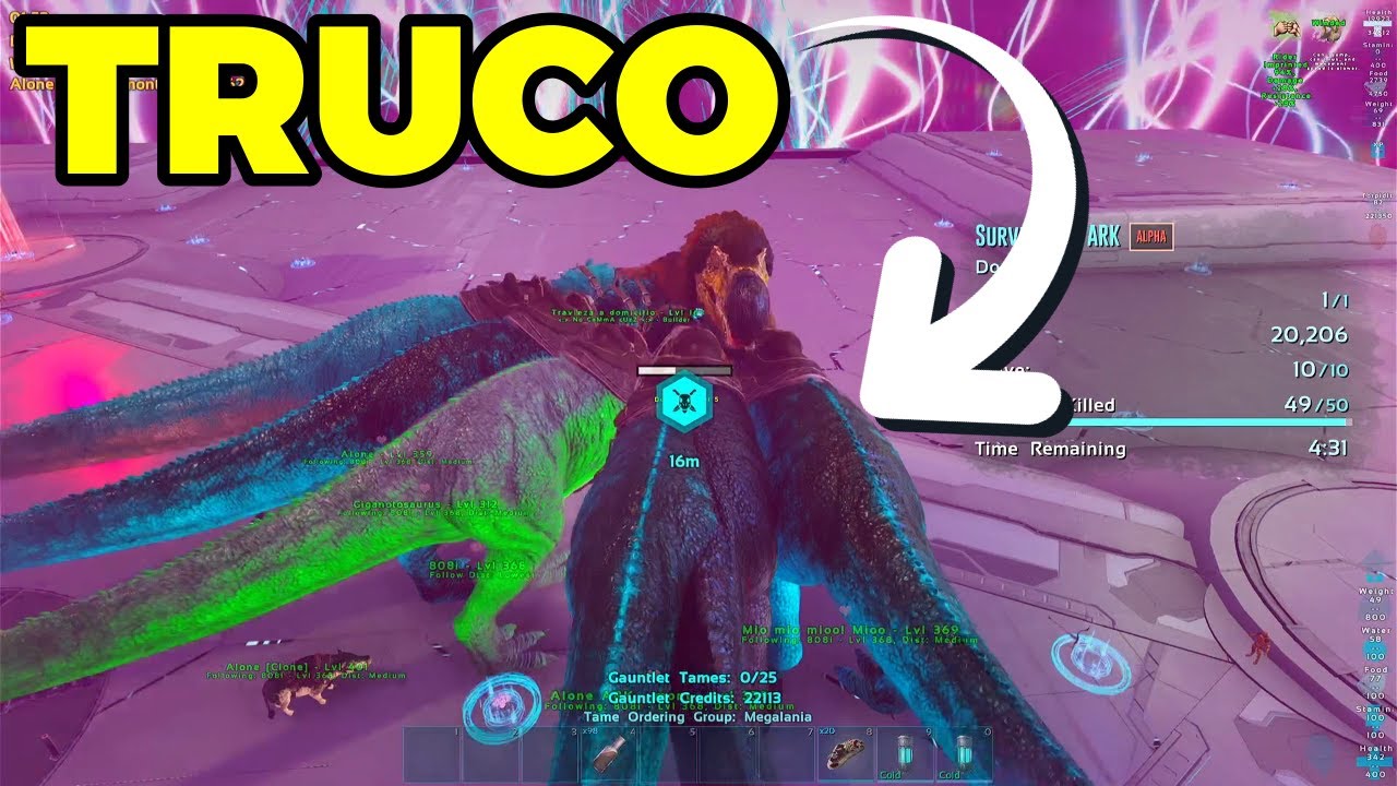 TRUCO de Como Meter GIGAS en la MISION SOBREVIVE AL ARK servidores oficiales ARK