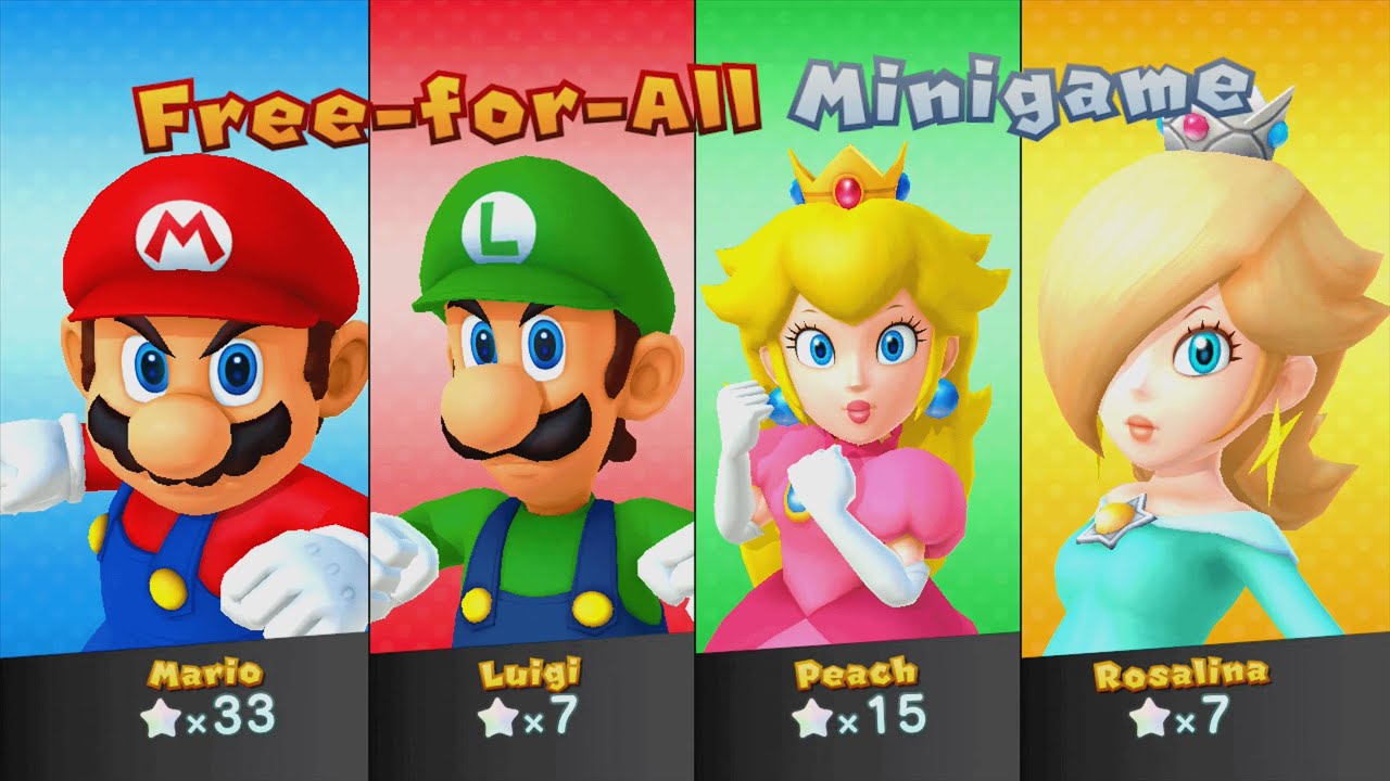 Mario Party 10 - Mario vs Luigi vs Peach vs Rosalina - Mushroom Park