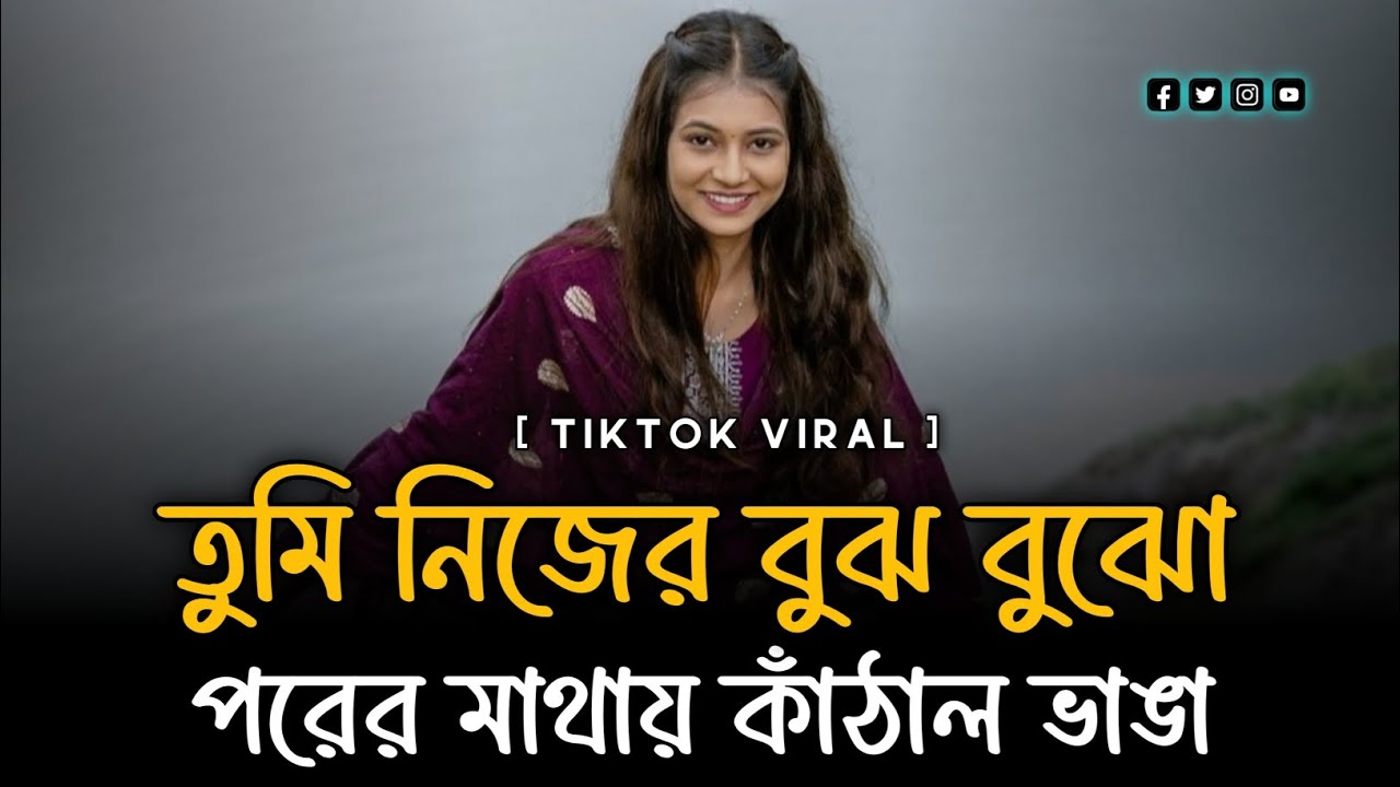 তুমি নিজের বুঝ বুঝো পরের মাথায় কাঁঠাল ভাঙ্গা | Tumi Nijer Bujh Bujho Porer | TikTok Viral Song.