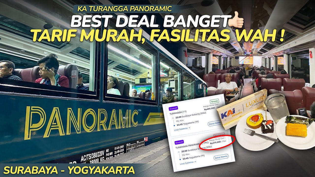 Lebih MURAH dari Eksekutif, Naik PANORAMIC MALAM Seru Juga 😄 Trip KA Turangga Surabaya - Yogyakarta