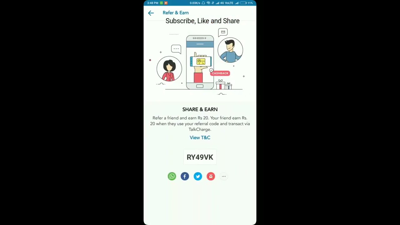 Talk Charge 200% Cashback offer | Live Demo with proof