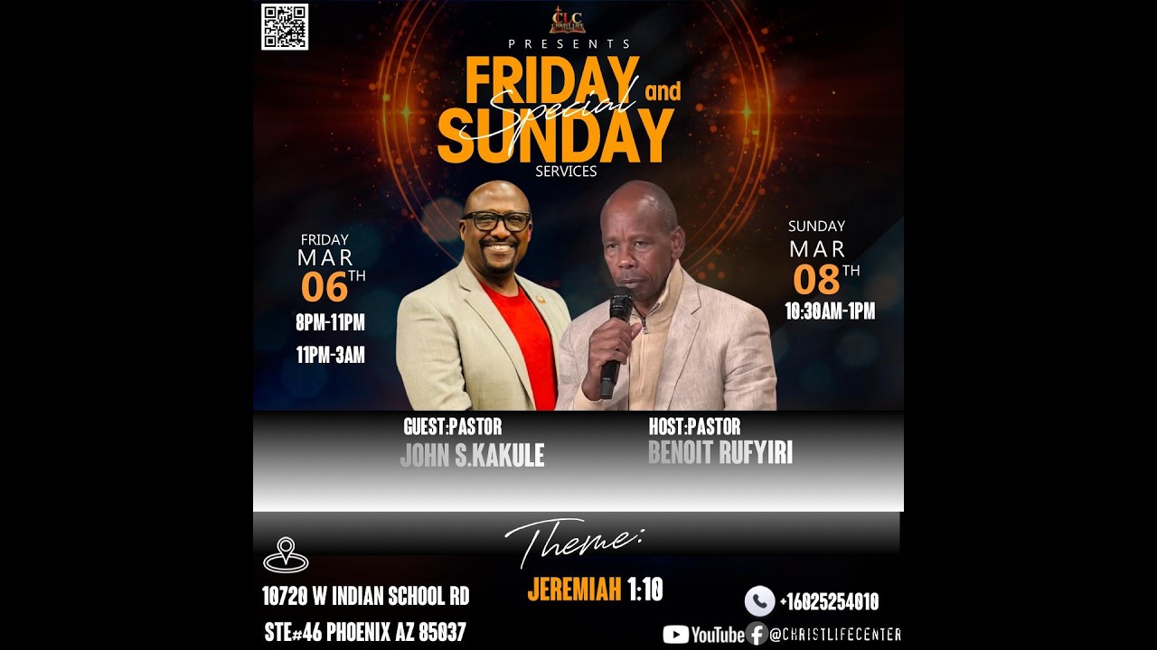 Join our Friday Praise and Worship /Live with Christ Life Center: March 6th, 2026