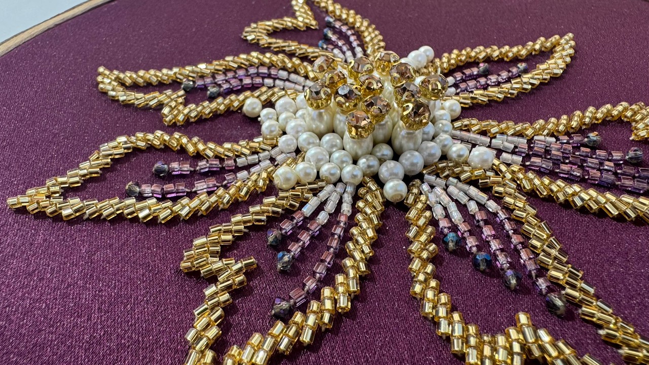 Hand embroidery beads work design /beadworkجواهردوزی