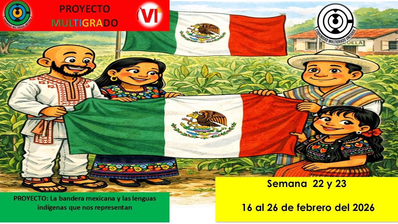 🚸🎴PROYECTO MULTIGRADO VI.SEMANA 22 Y 23. LA BANDERA MEXICANA Y LAS LENGUAS INDÍGENAS