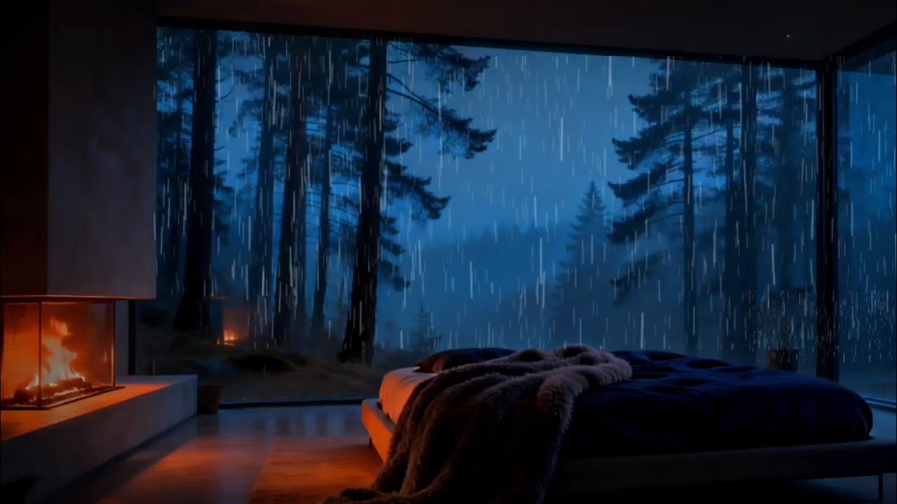 Heavy Rain at Night for 10 Hours | Black Screen | Deep Sleep | Soothing Rain Sounds for Sleeping🌧️