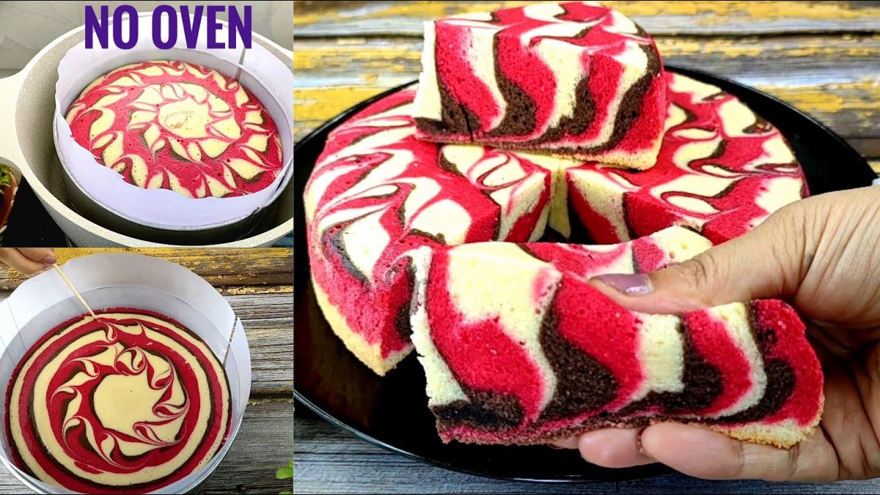 Marble Cake । Red Velvet Double Chocolate Moist Cake । How to Make Marble Cake । Cake without Oven