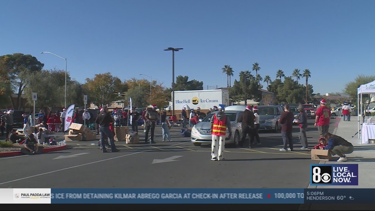 600 Las Vegas valley families receive free groceries at ‘Winter Wonderland’ food distribution