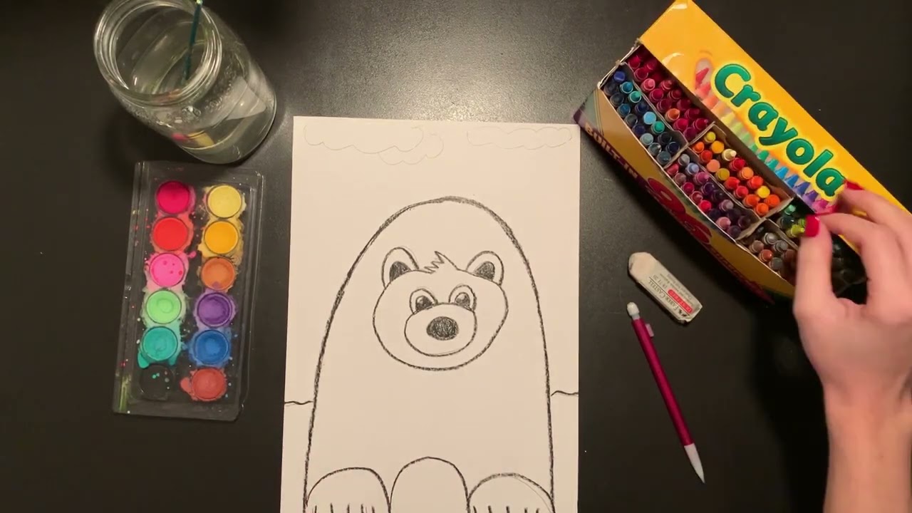 Winter Polar Bear Drawing