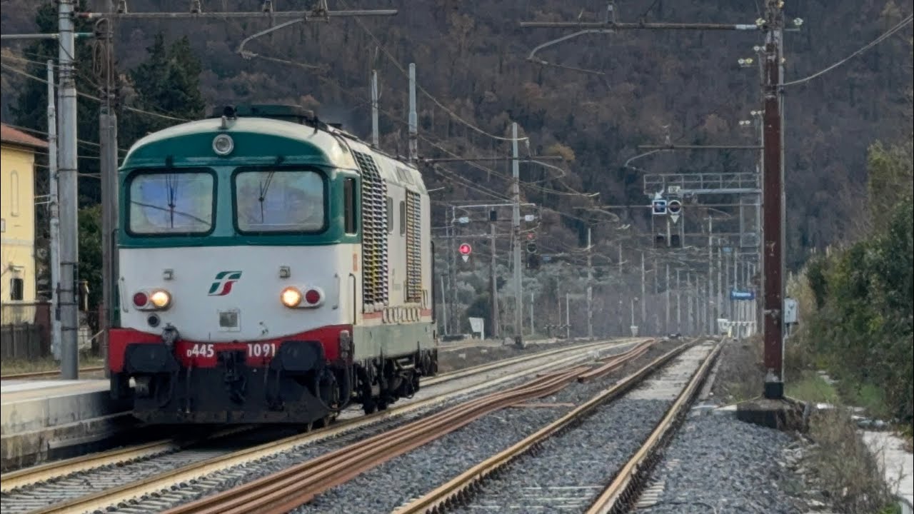 INVIO della D445 1091, MERCI e INTERCITY alla stazione di VAIANO!