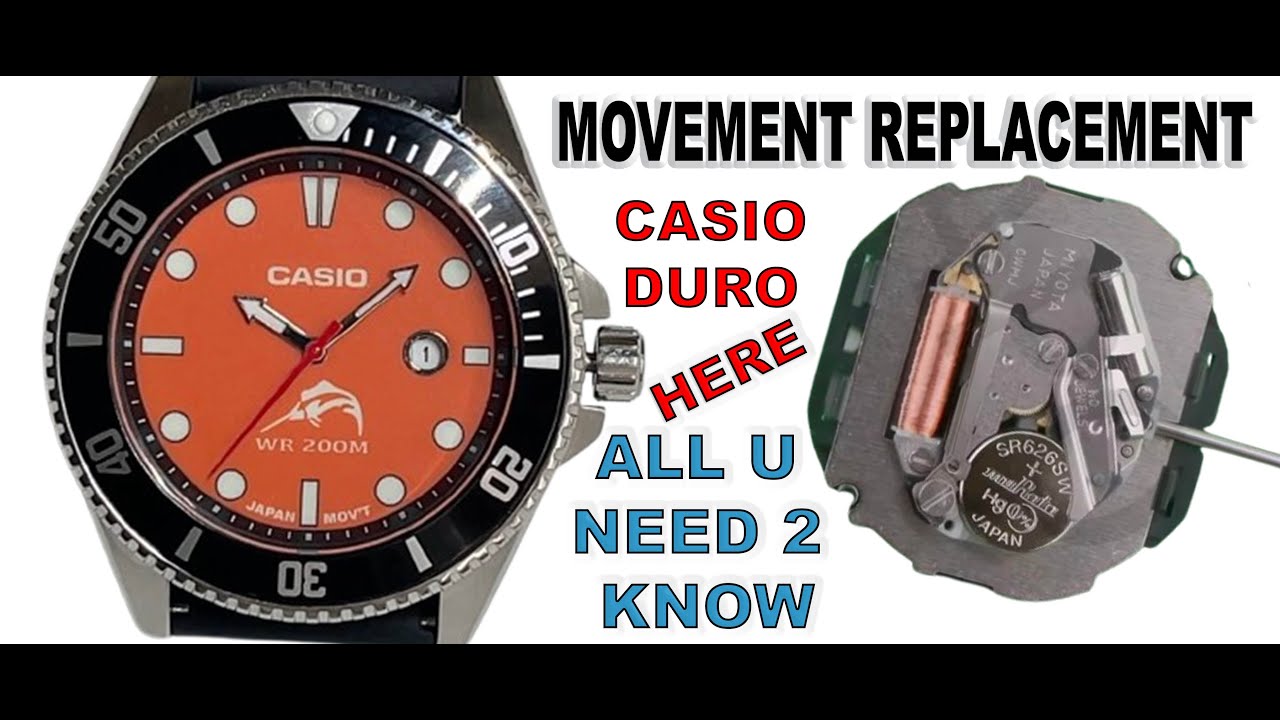 Casio Duro Marlin MDV-106 Diver Как Механизм Циферблат Замена Открыть корпус Стрелки Заводная гол...