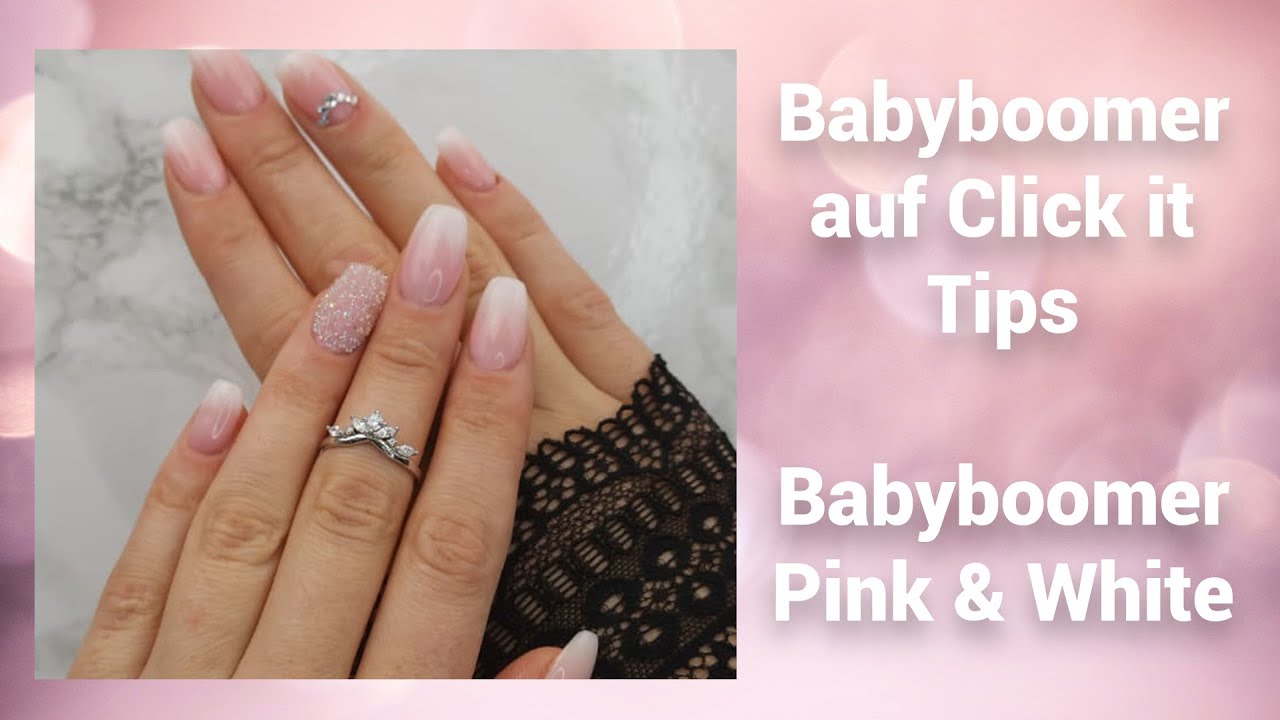 Babyboomer auf Click it Tips | Pink and White Babyboomer mit Gellack | Mimi made it