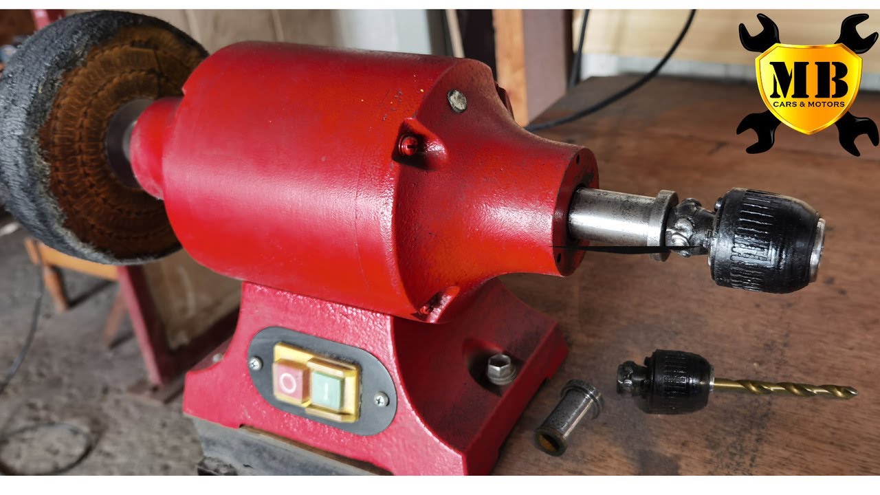 bench grinder place drill chuck for many jobs small items.