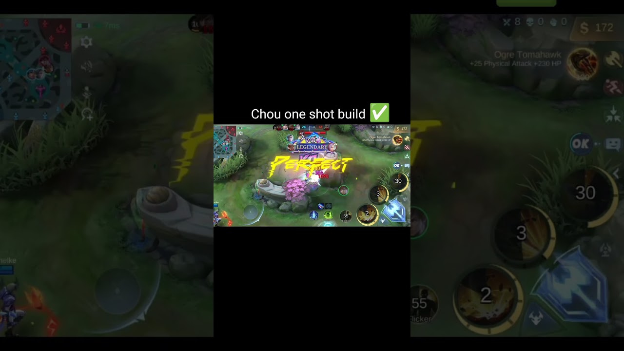 Chou STUN  +  One shot build✅ | Chou mlbb shorts #mlbb #chou #gameplay #shorts #shortsfeed #outplay