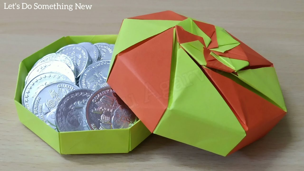 Origami Octagon box With Lid | How To Make Origami Gift Box For Diwali And Christmas