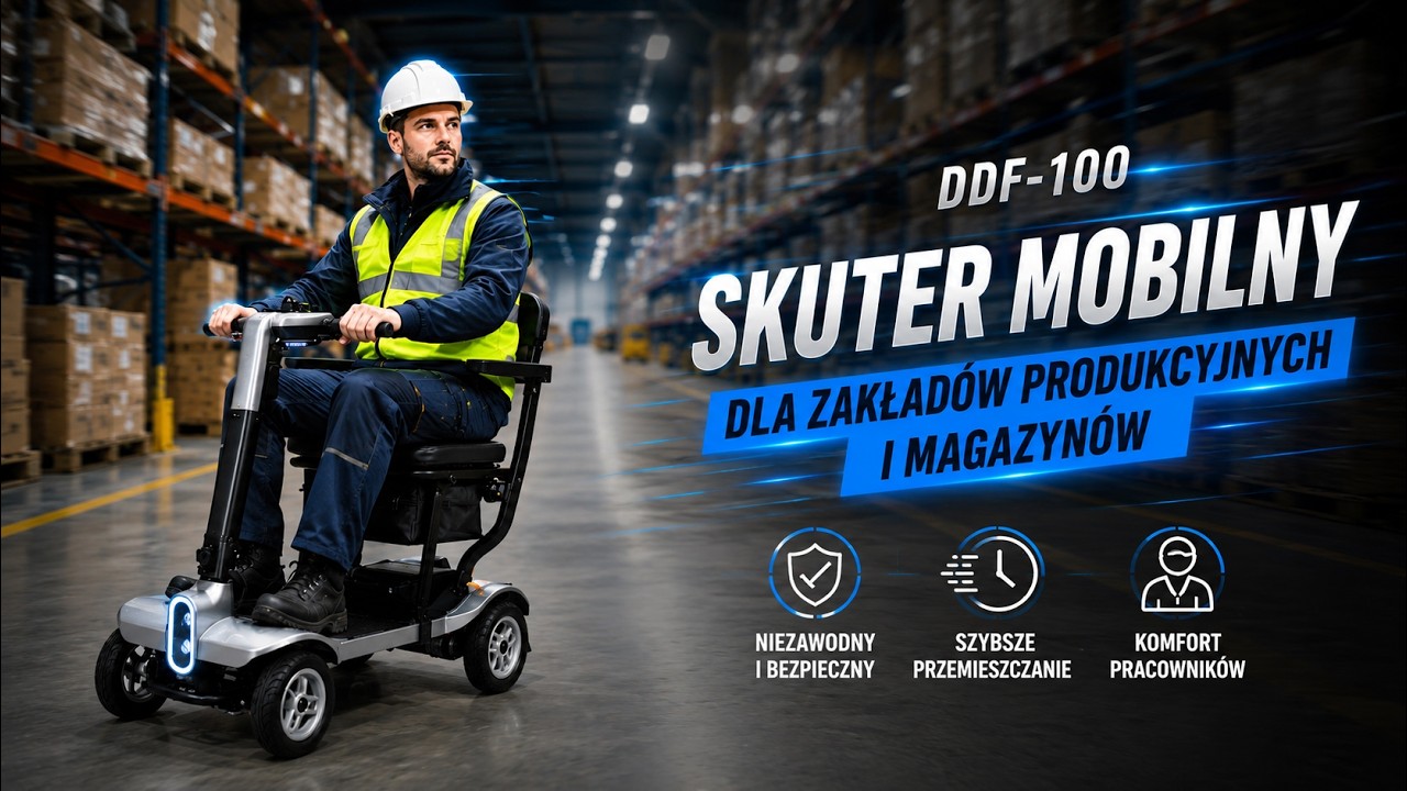 Skuter dla pracownik&oacute;w i kadry kierowniczej w firmie, magazynie, przestrzeniach publicznych. DDF-100
