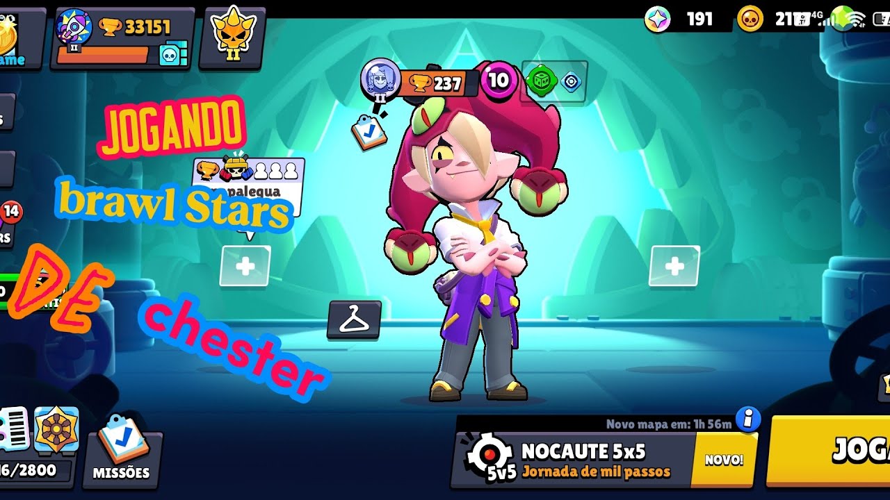 Jogando Brawl Stars de chester