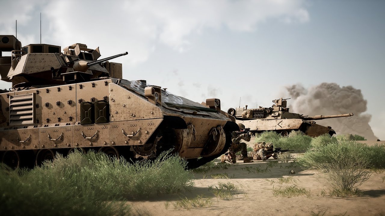 EPIC URBAN FIGHT. M2 Bradley AND TWO M1 Abrams fight PLA armour.