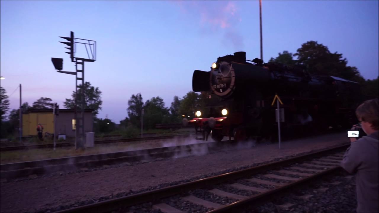 Bahnhof Falkenstein - 52 8079 mit Sonderzug aus Cheb