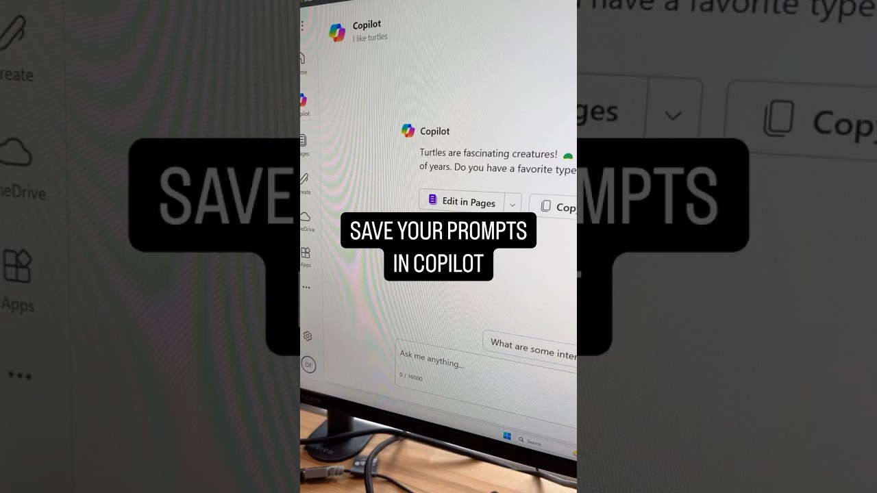 Как сохранить подсказки в Microsoft Copilot