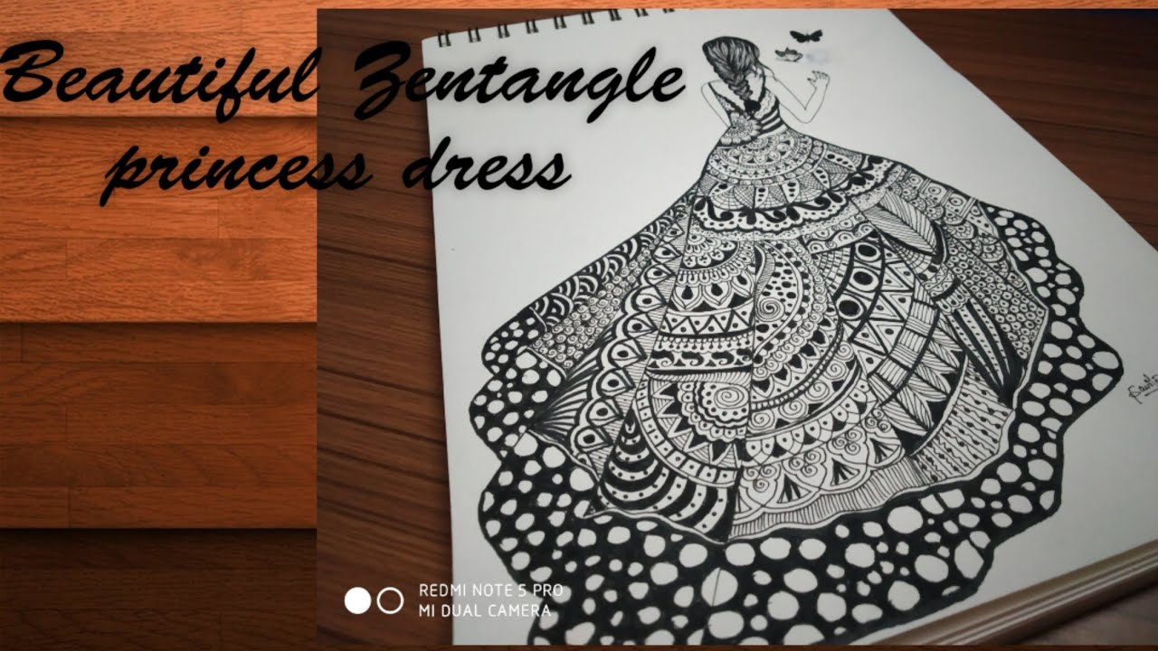 Beautiful Dress#2  Zentangle/doodle/mandala