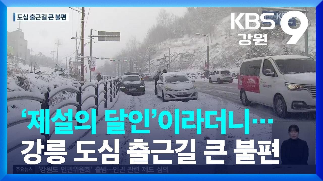 ‘제설의 달인’이라더니…강릉 도심 출근길 큰 불편 / KBS  2023.02.15.