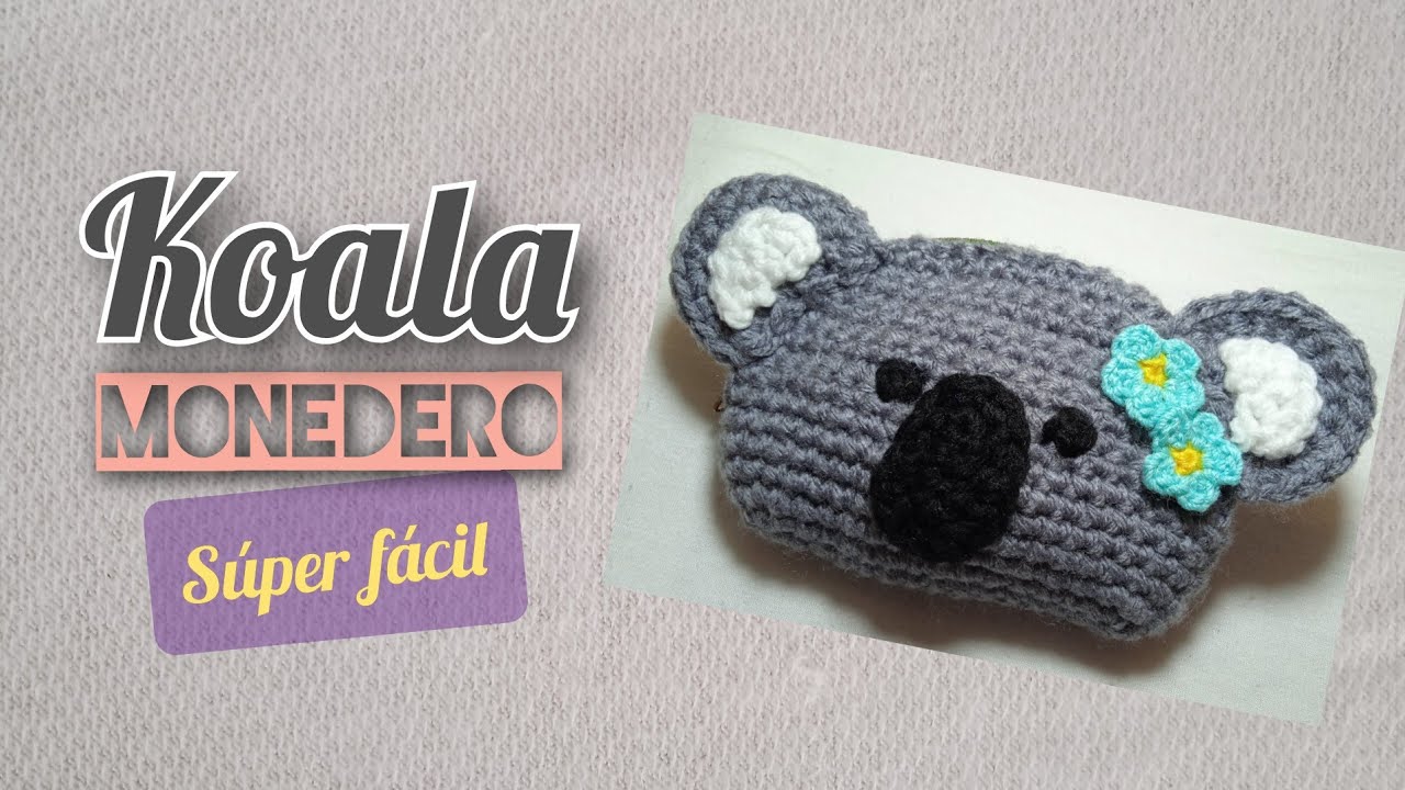 Monedero de Koala a crochet Súper fácil
