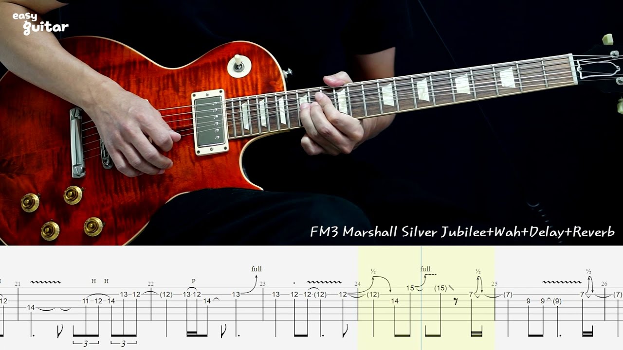 Guns N' Roses - Sweet Child O Mine Guitar Solo Lesson With Tab Part.2/2 (Slow Tempo)