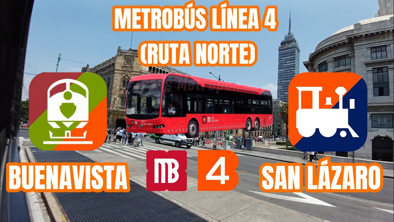 Recorriendo Metrobus linea 4 Ruta Norte: Buenavista - San lázaro (Cámara rápida)