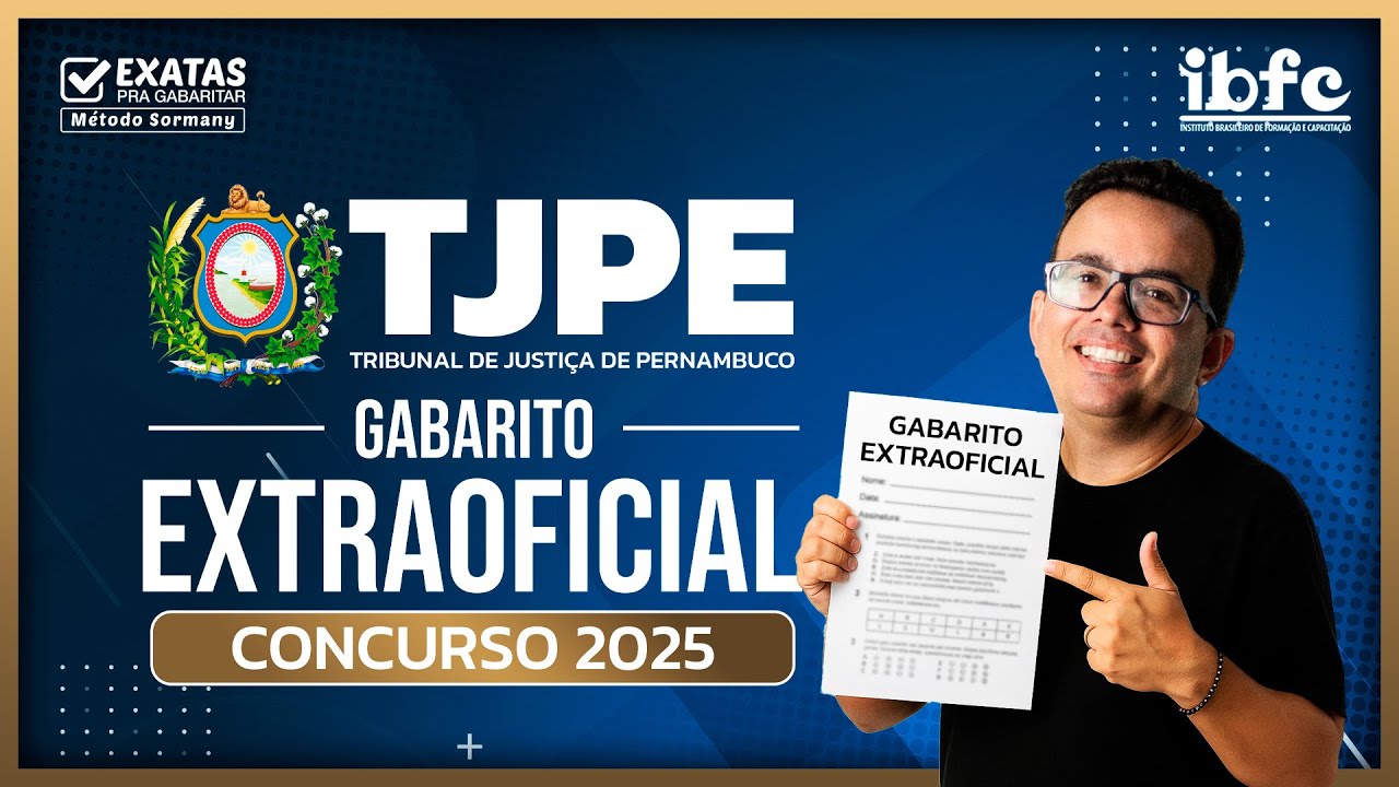 Concurso TJPE 2025 (GABARITO EXTRAOFICIAL) - Raciocínio Lógico 🚨