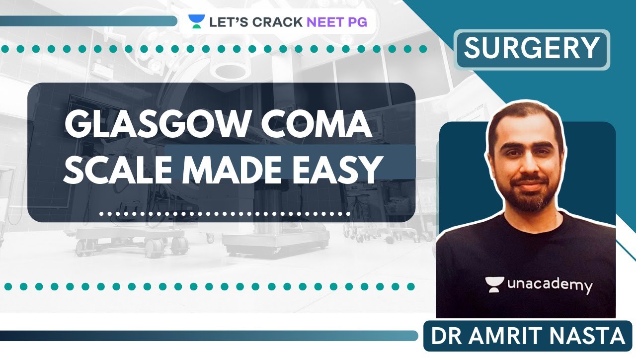 Glasgow coma scale made easy | Surgery for Medical PG/NEET PG/NEXT | Dr Amrit Nasta