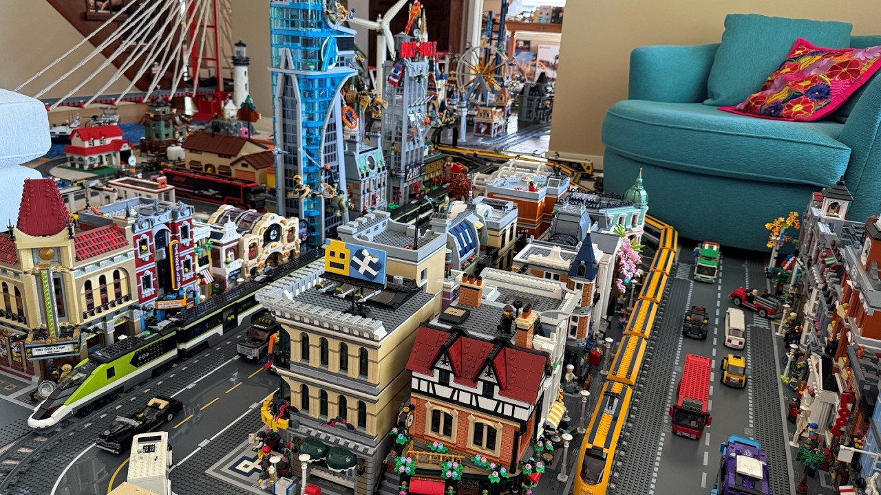 LEGO Train POV Ride Through Our Largest and Most Detailed LEGO City Yet