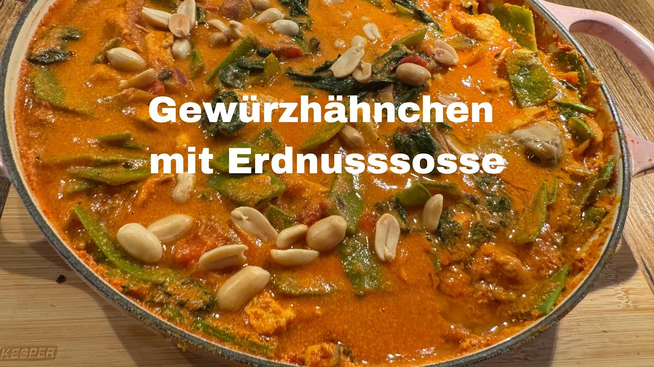 Gew&uuml;rzh&auml;hnchen in Erdnussso&szlig;e mit Gem&uuml;se - Lecker & Gesund #lowcarb#h&auml;hnchen#gesundeern&auml;hrung