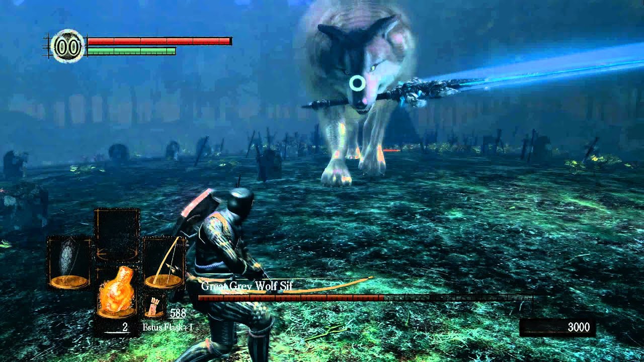 Dark Souls Great Grey wolf Sif (noob hunter guide)