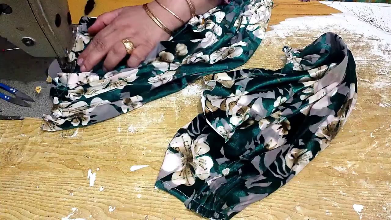 خياطة قندورة رقبة كاشكار درابي 👍 بقماش قطيفة لهوا 👍تحفة جزء 2
