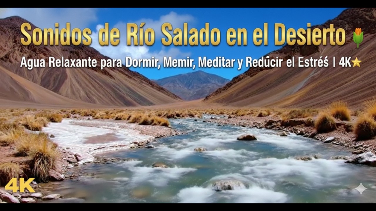 Sonidos de Río Salado en el Desierto 🌵 Agua Relajante para Dormir, Meditar y Reducir el Estrés | 4K.
