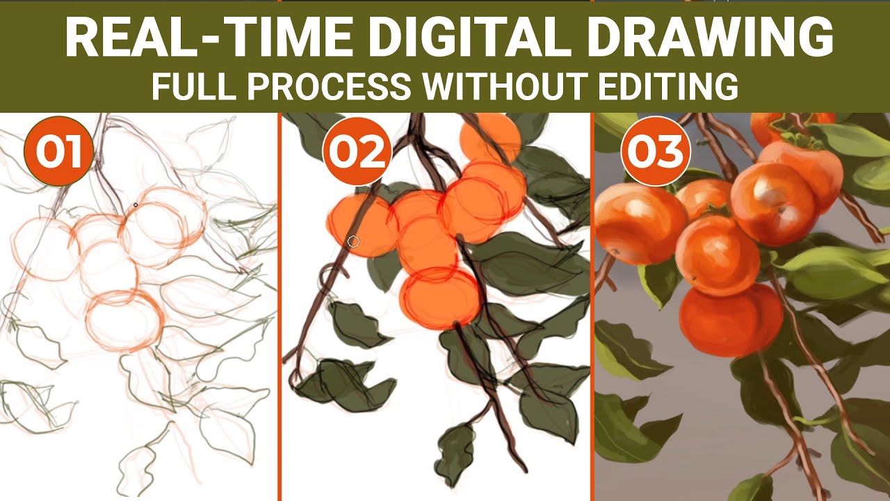 Real Time Still Life Digital Drawing Video | Unedited Drawing Process For Beginners 1 #Digitalpaint