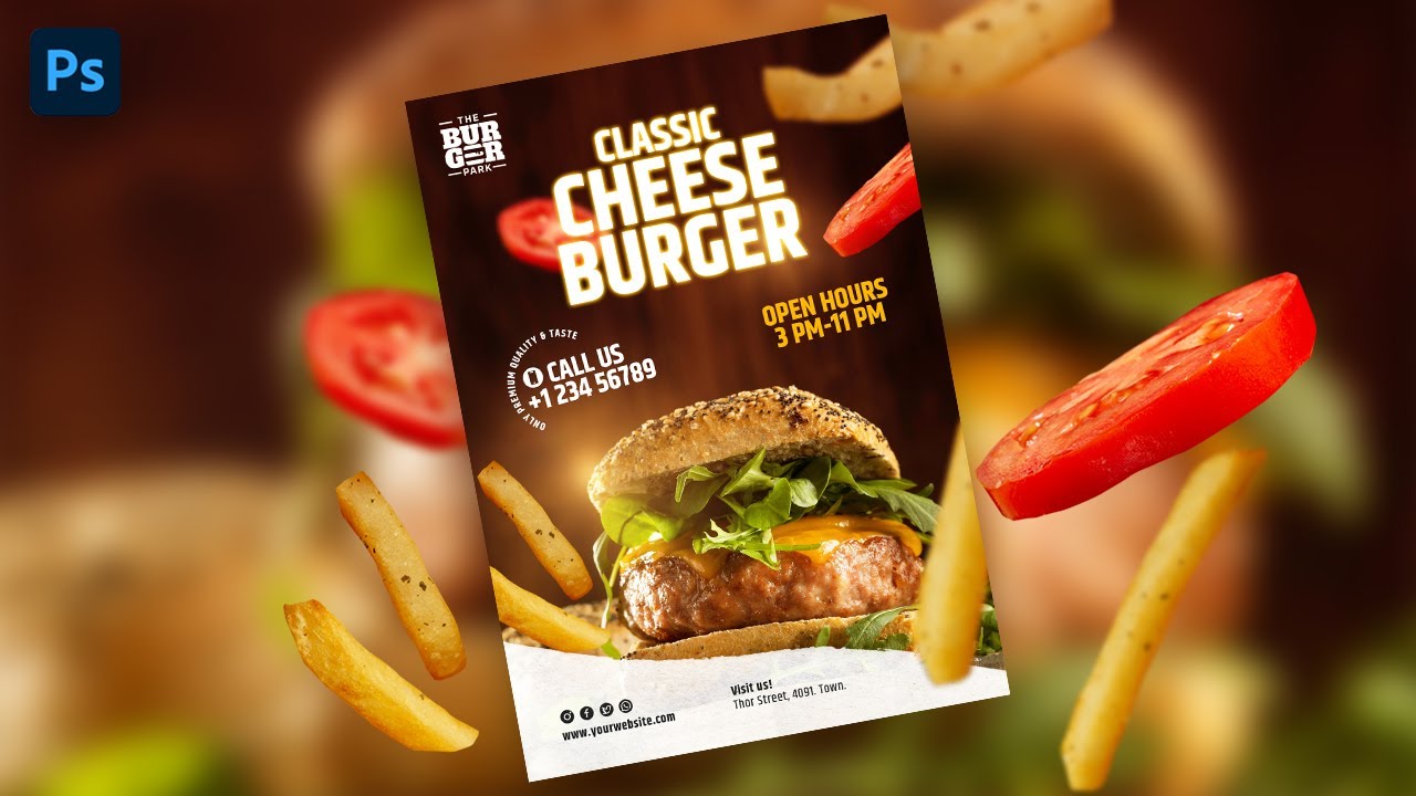 Burger Poster Design in Adobe Photoshop