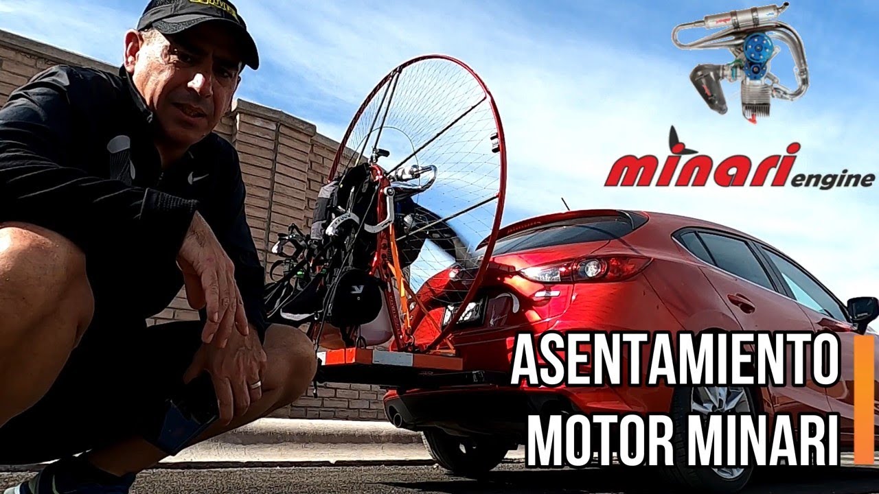 Paramotor, Asentamiento Motor Minari 180 (Breaking the Minari engine)