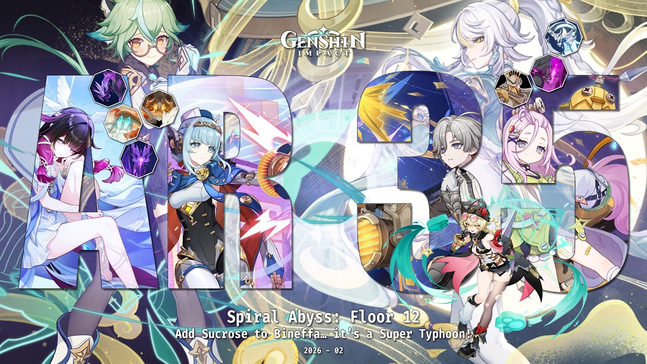 Spiral Abyss: Floor 12 - 2026-02 Stonehold Moon—3x4 Clear