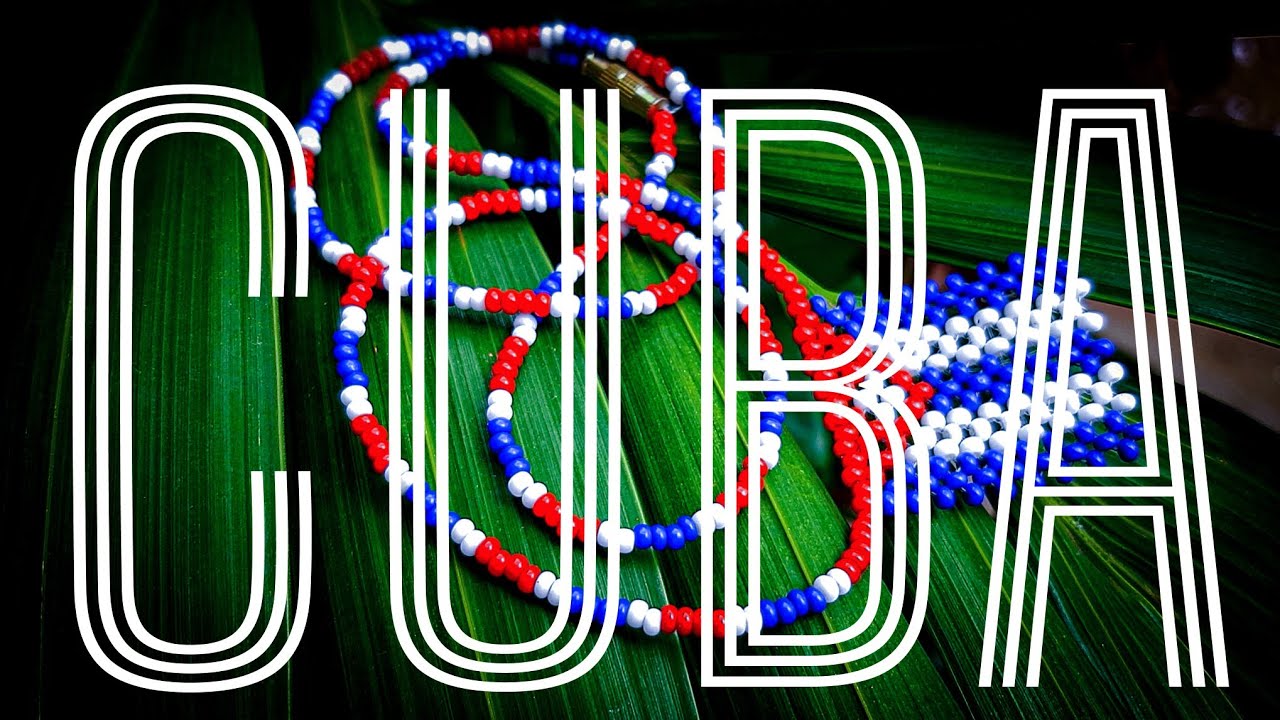 How to Make a Cuban Flag Necklace 🇨🇺 Using Beads | DIY RAW Beading Tutorial