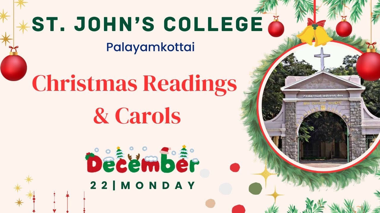 🔴LIVE | St. John's College Palayamkottai | Christmas Carol 2025 | The Rt.Rev.ARGST. Barnabas