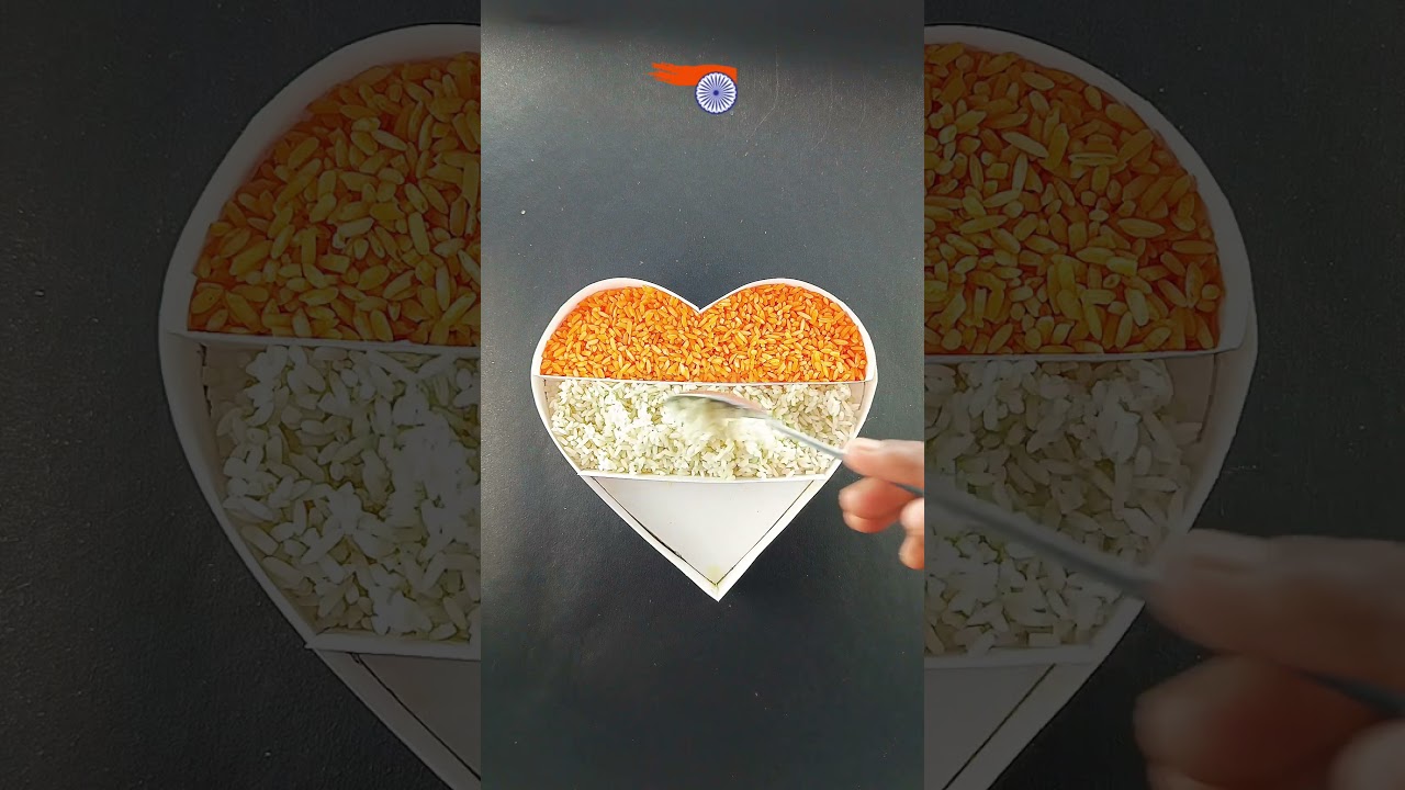 🇮🇳 Great India flag drawing with rice 