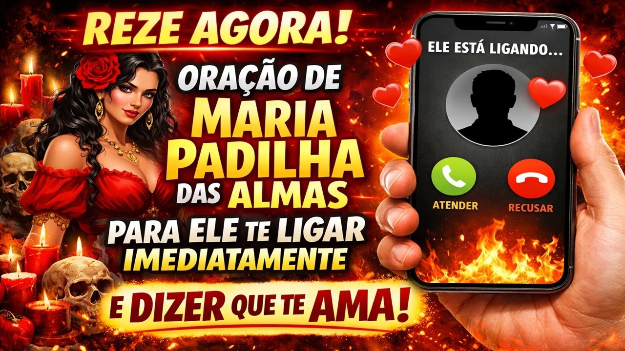 REZE AGORA! ORAÇÃO DE MARIA PADILHA DAS ALMAS PARA ELE TE LIGAR IMEDIATAMENTE E DIZER QUE TE AMA!